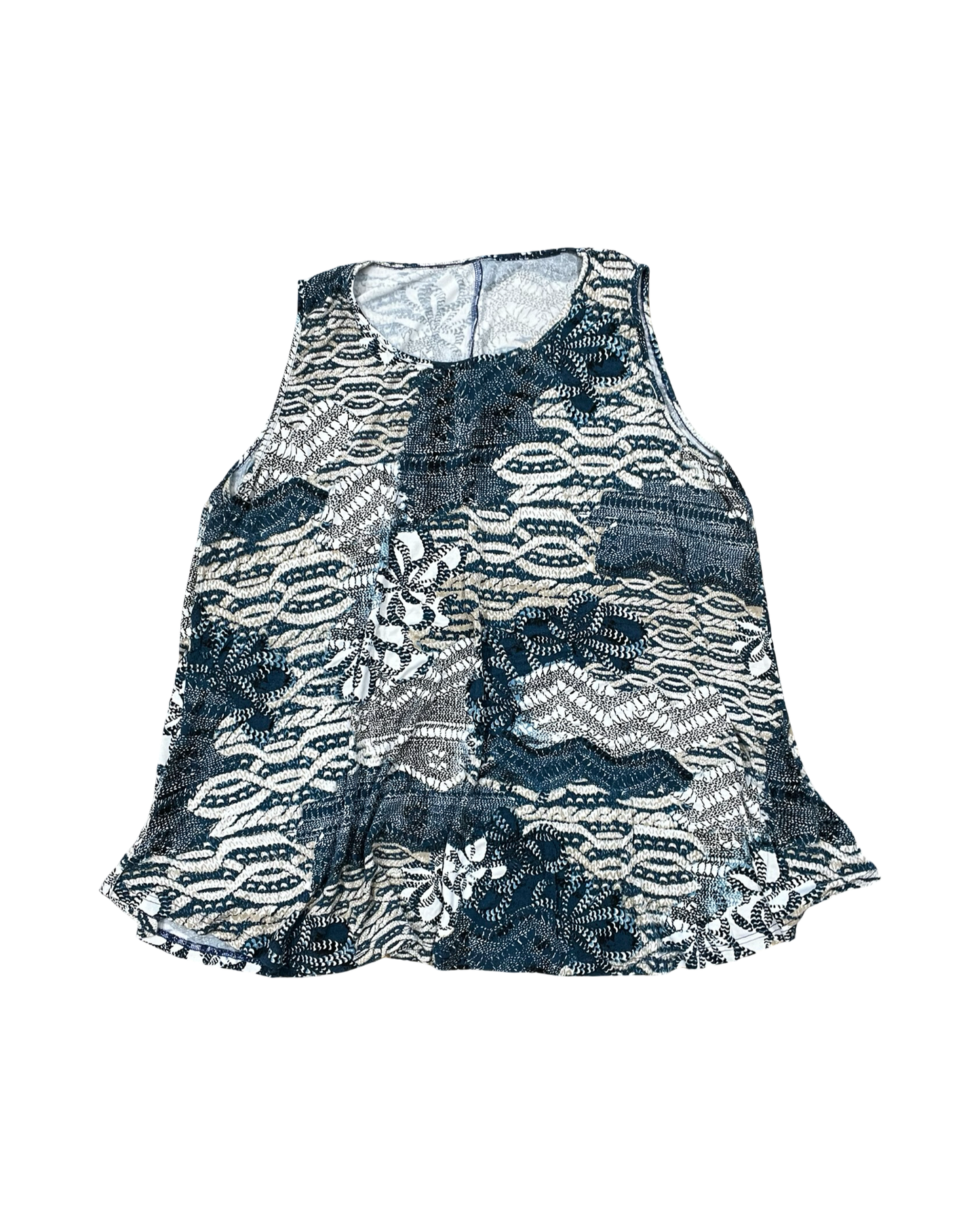 Top Sleeveless By Clothes Mentor In Blue & Tan, Size:3X