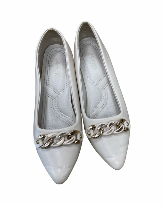 Shoes Heels Block By Clothes Mentor In Cream, Size:5.5