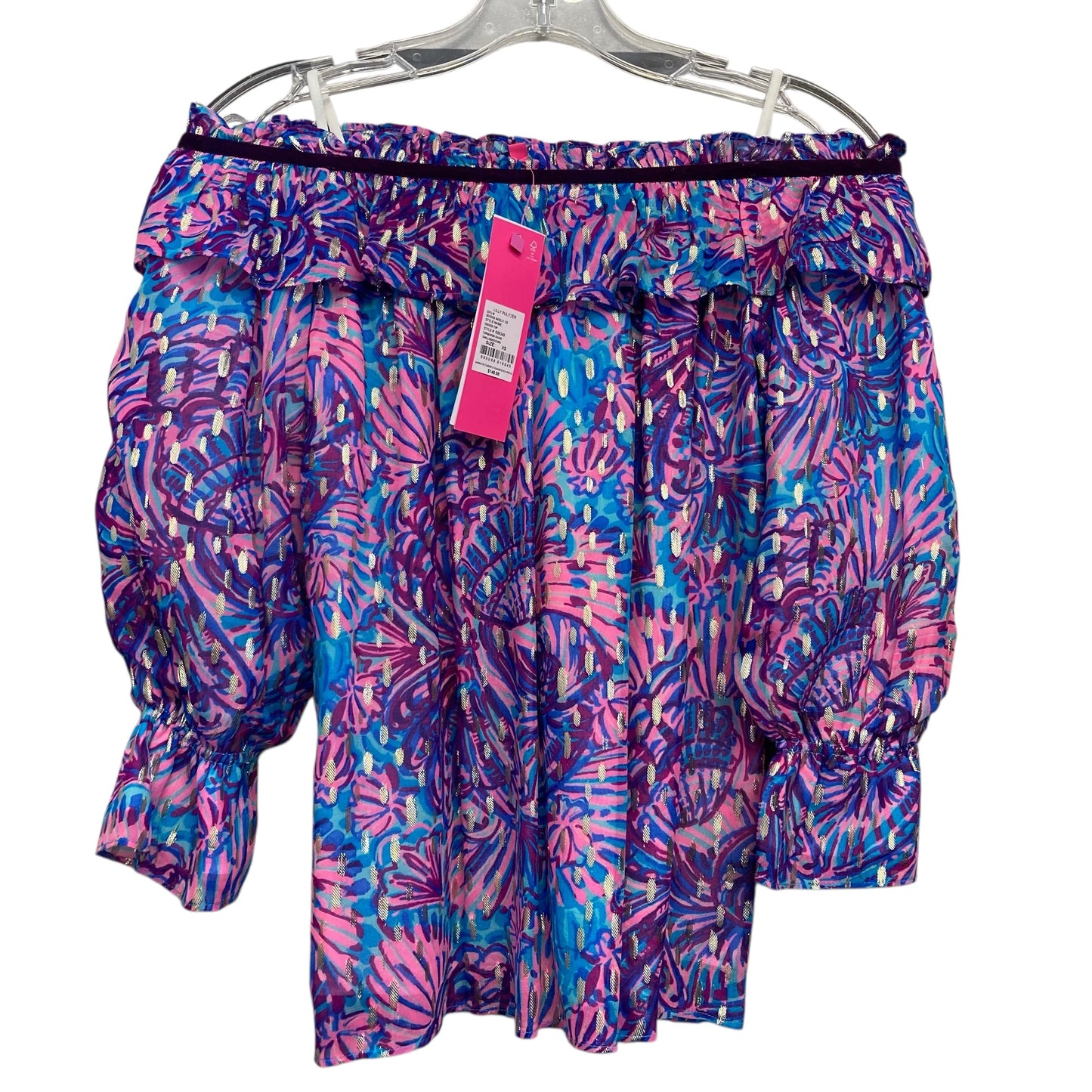 Top 3/4 Sleeve Designer By Lilly Pulitzer In Multi, Size:Xs