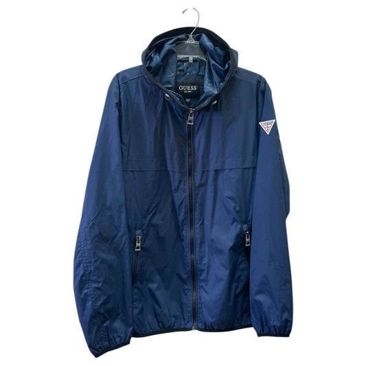 Jacket Windbreaker By Guess In Blue, Size:M