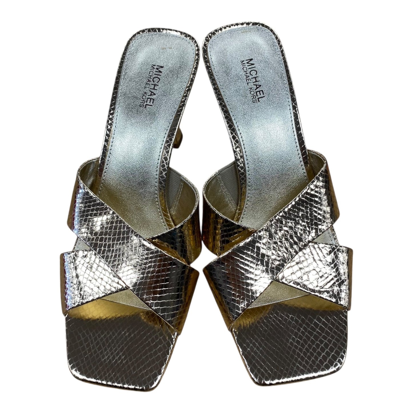 Sandals Heels Kitten By Michael By Michael Kors In Gold, Size:8