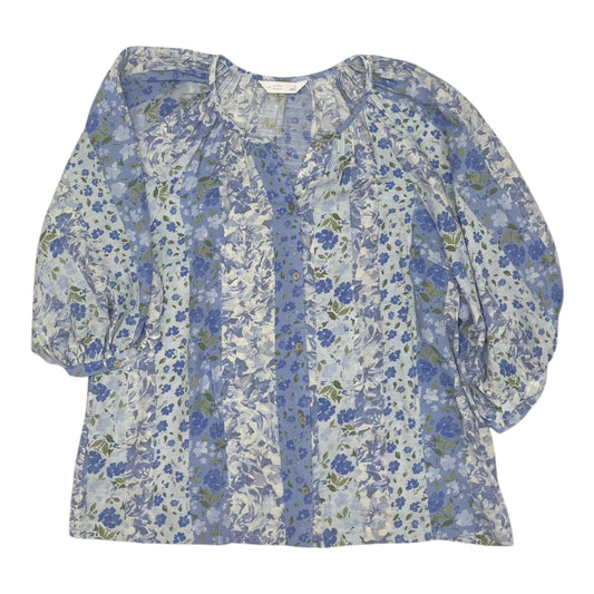 Blouse Ls By Lc Lauren Conrad In Blue, Size:L