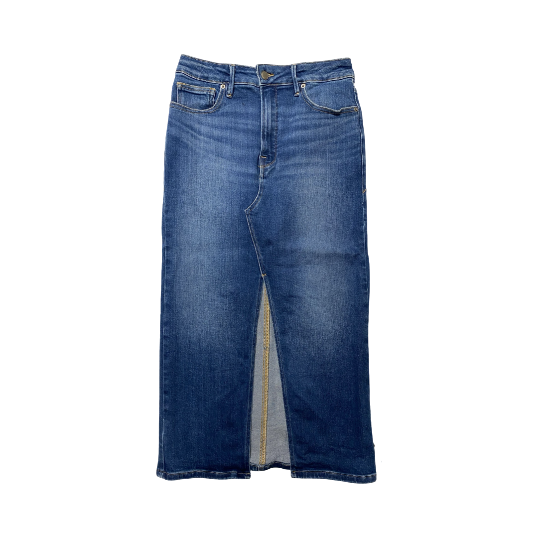 Skirt Maxi By Good American In Blue Denim, Size:8