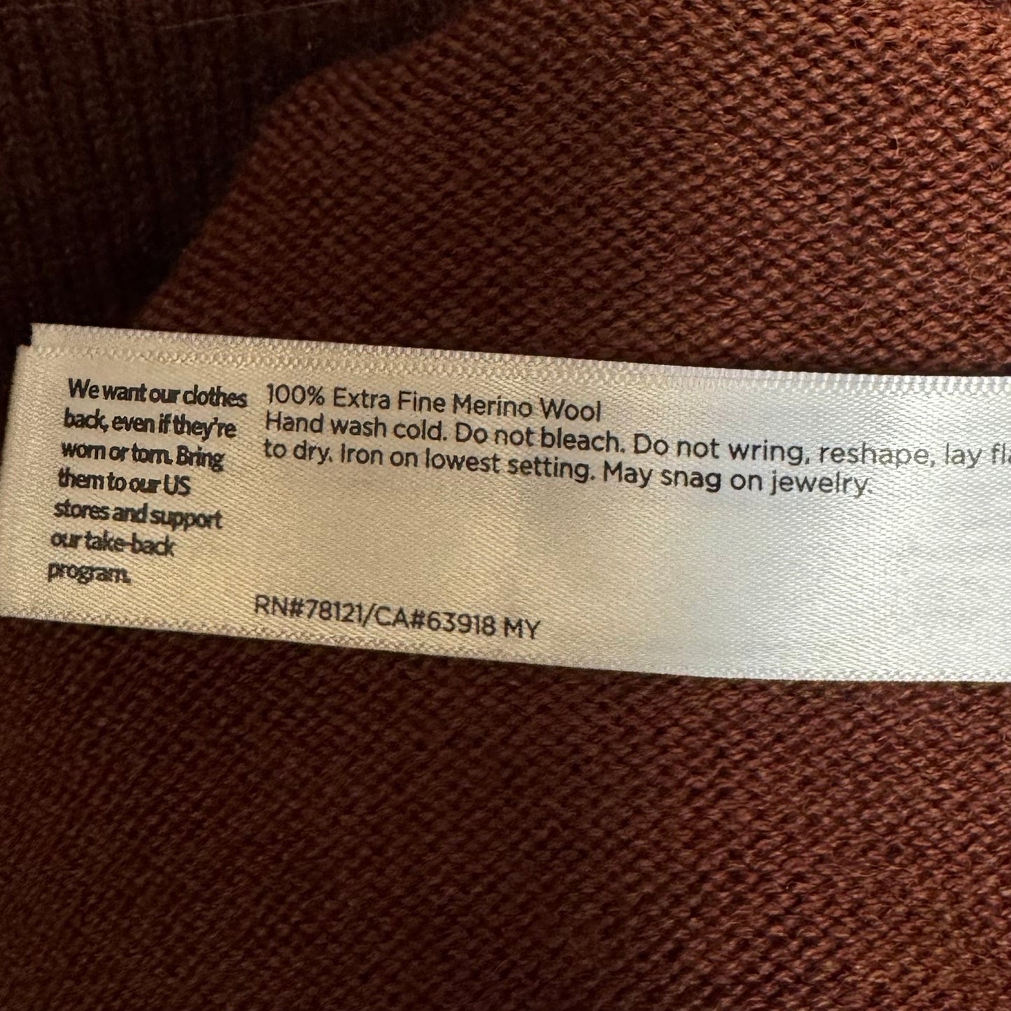 Merino Wool Sweater By Eileen Fisher In Copper, Size: L (estimated)