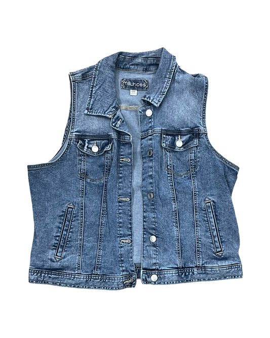 Vest Other By Maurices In Blue Denim, Size:Xxl