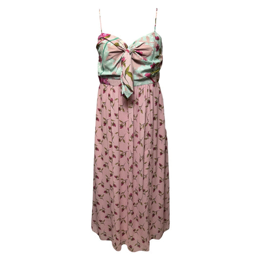 Ollie Floral Sweetheart Neck Front Slit Maxi By Badgley Mischka In Multi-colored, Size: 14