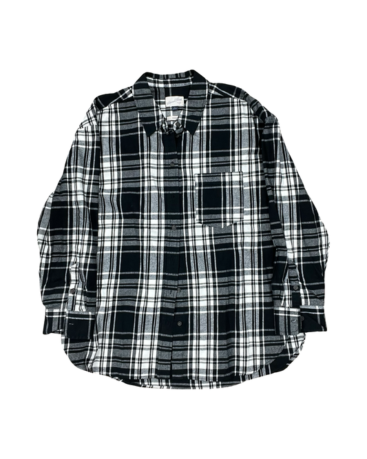 Blouse Ls By Universal Thread In Black & White, Size:L