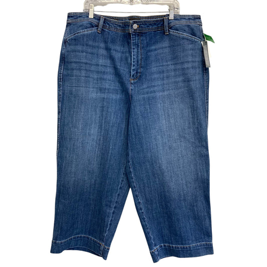 Jeans Cropped By Talbots In Blue Denim, Size:22