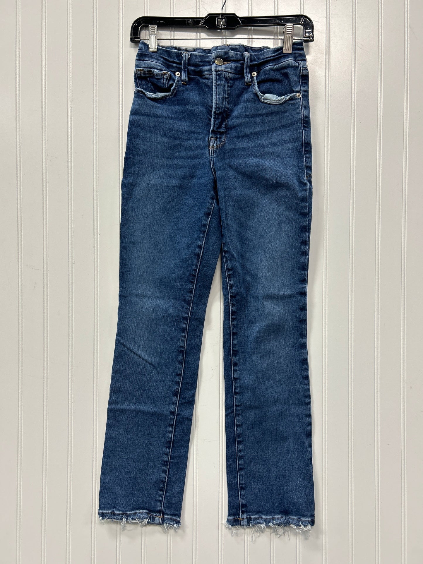 Jeans Straight By Good American In Blue Denim, Size:4