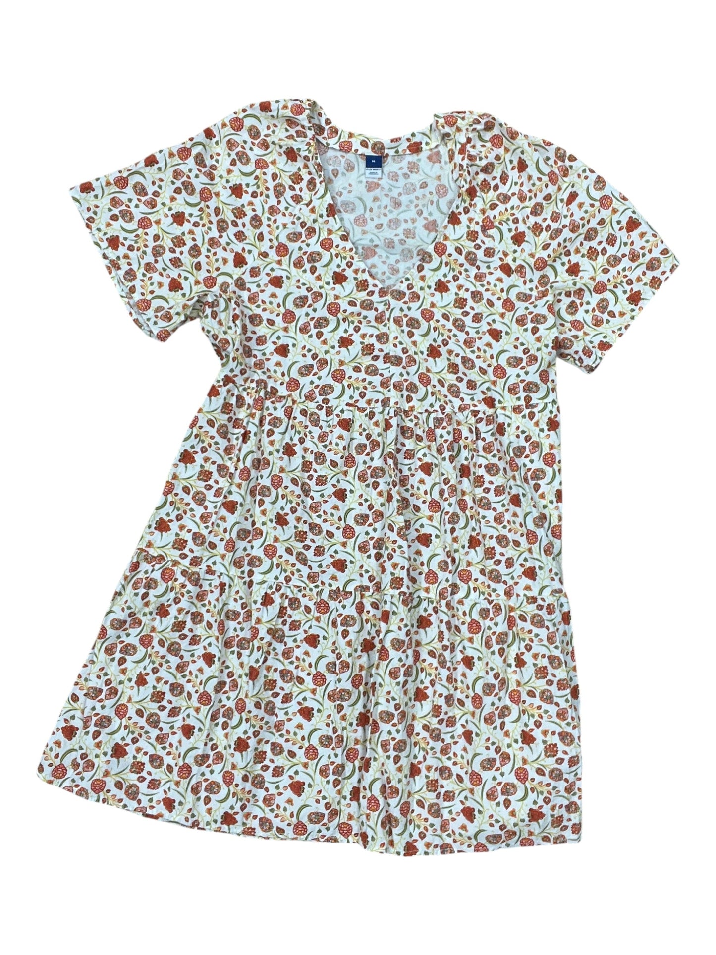 Dress Casual Midi By Old Navy In Red & White, Size:M