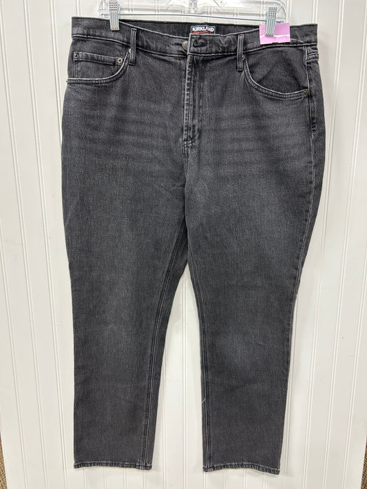 Jeans Straight By Kirkland In Black Denim, Size:14