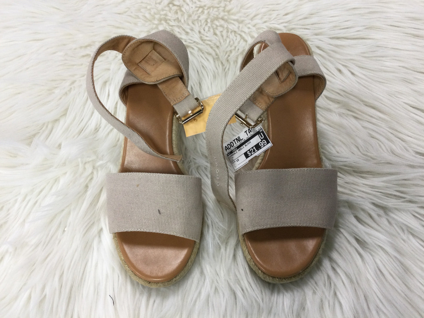 Sandals Heels Block By J. Crew In Tan, Size:10