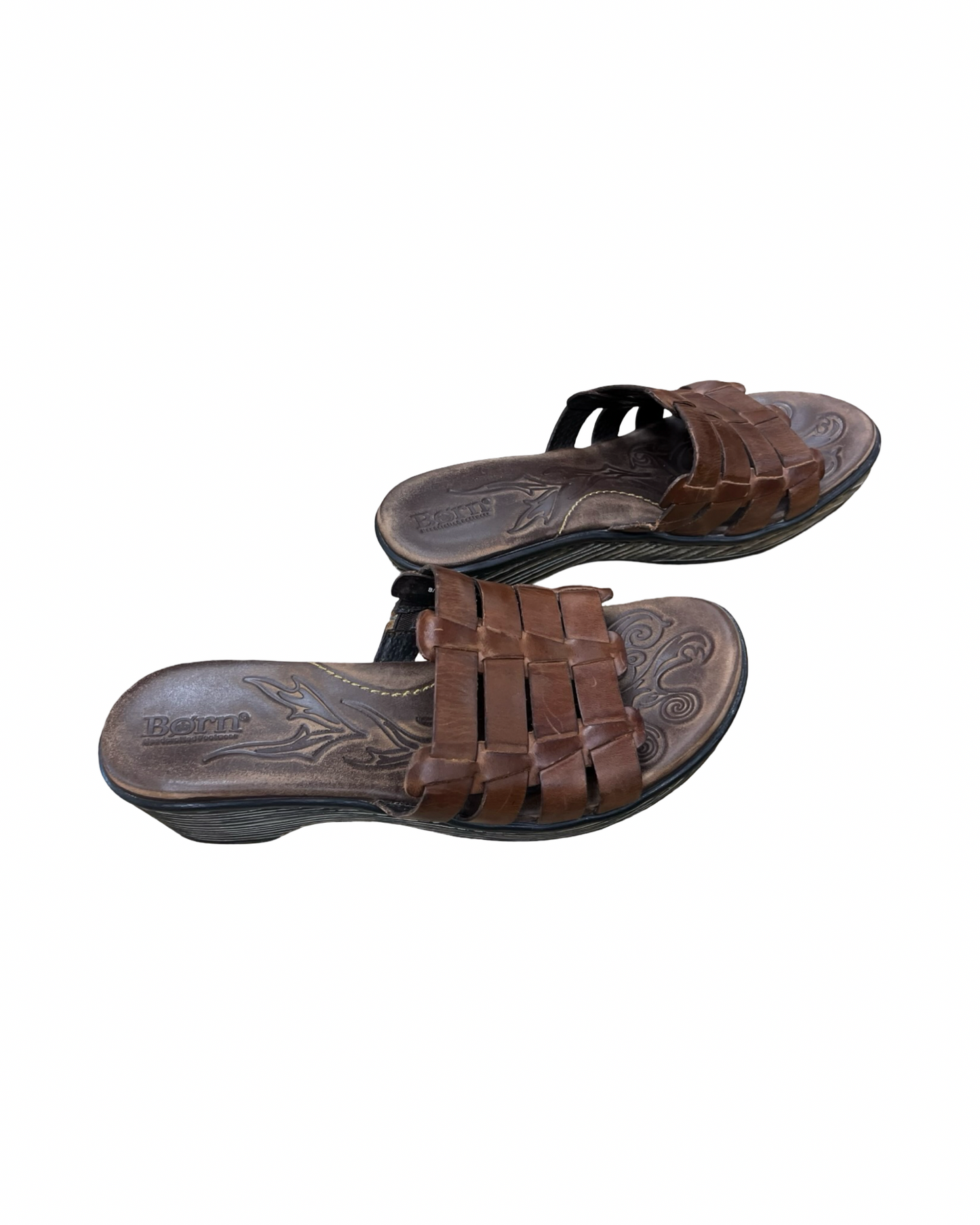 Sandals Heels Block By Born In Brown, Size:9