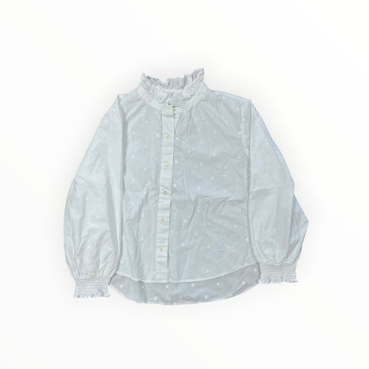 Blouse Ls By Free Assembly In White, Size:1X