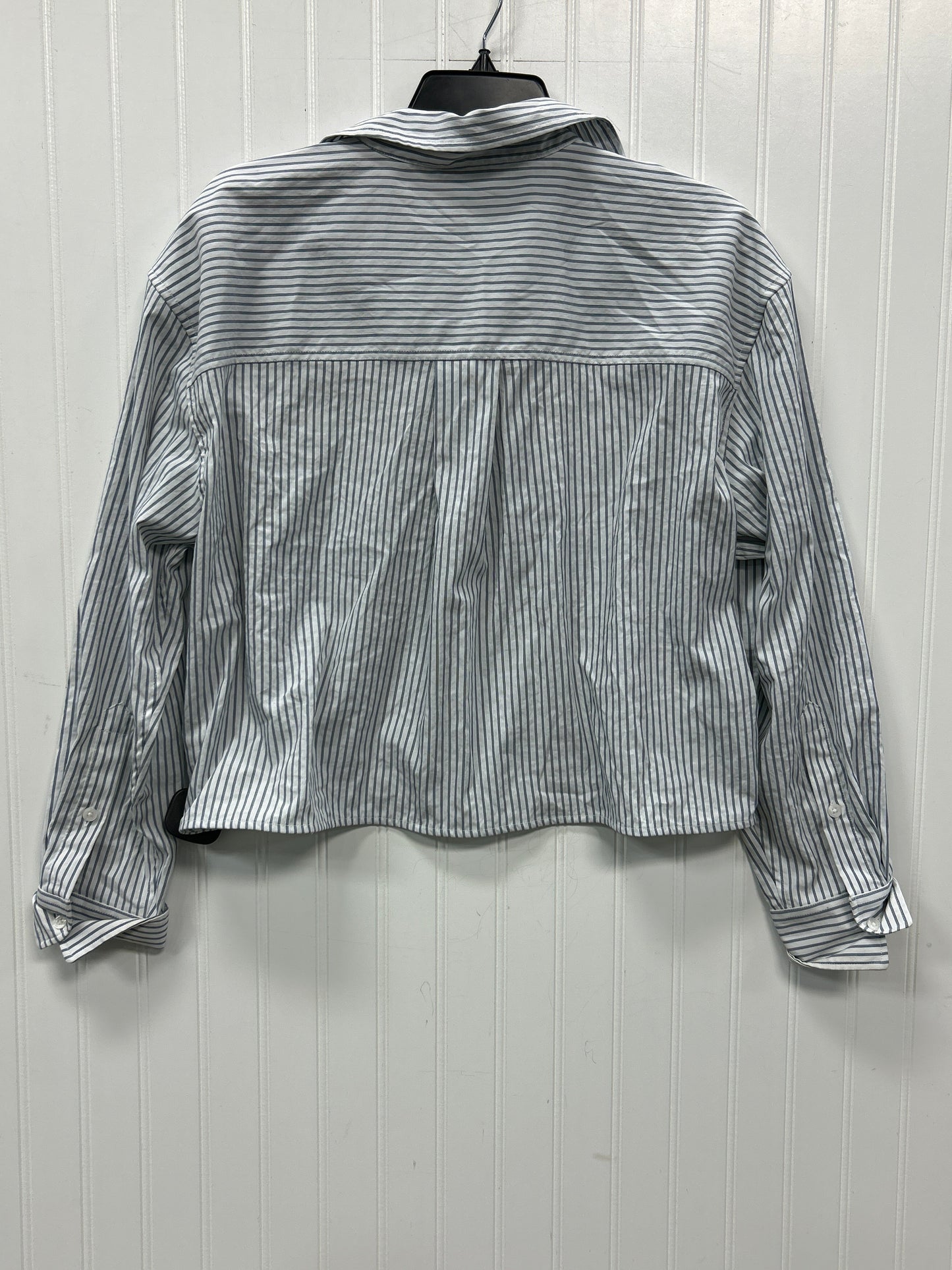 Blouse Ls By Athleta In Striped Pattern, Size:L