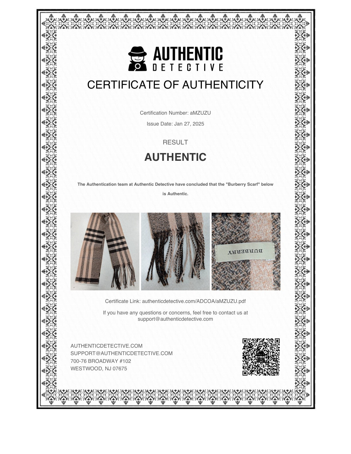 Scarf Luxury Designer By Burberry In Multi