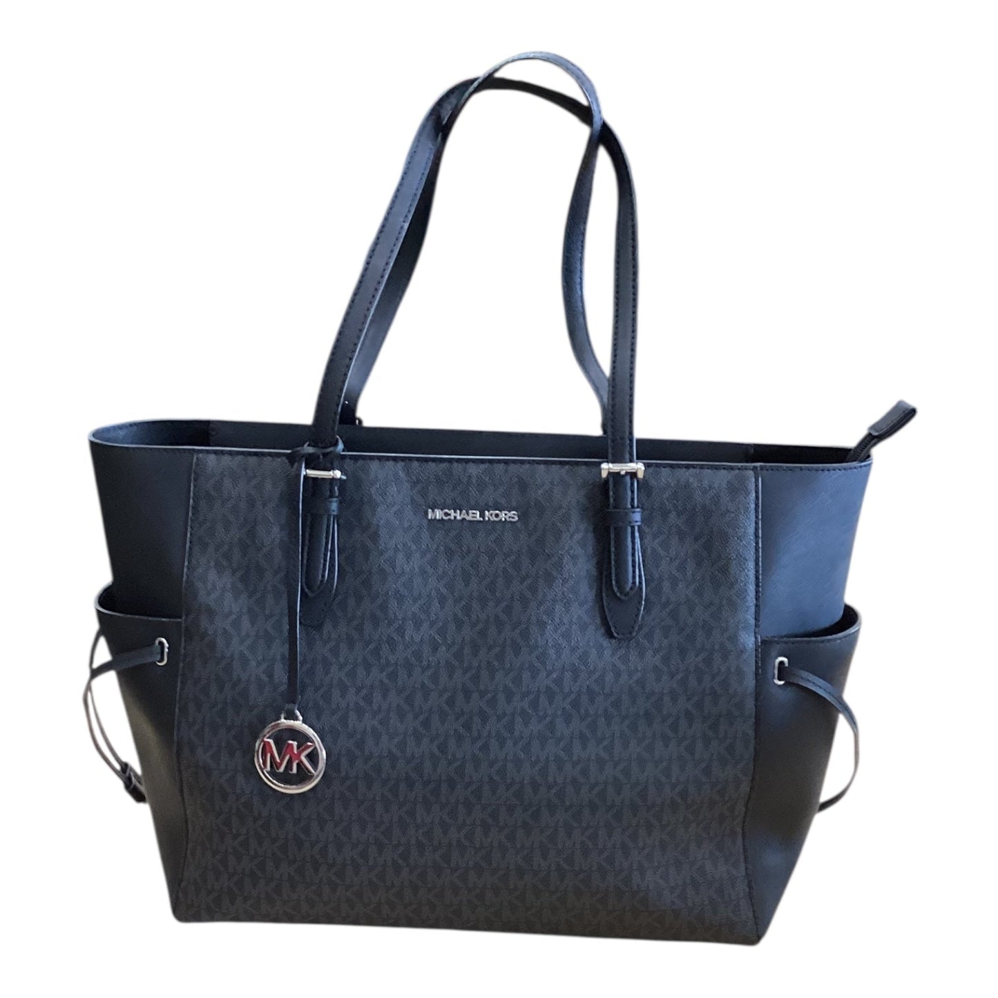 Handbag Designer By Michael Kors In Black & Grey, Size:Large