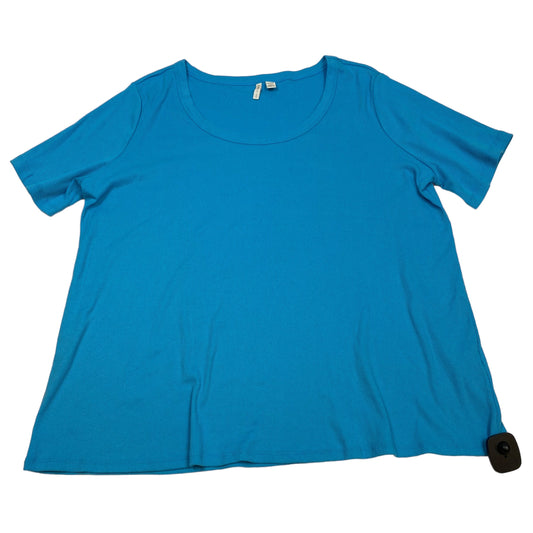 Blue Top Short Sleeve Basic Cato, Size 2x