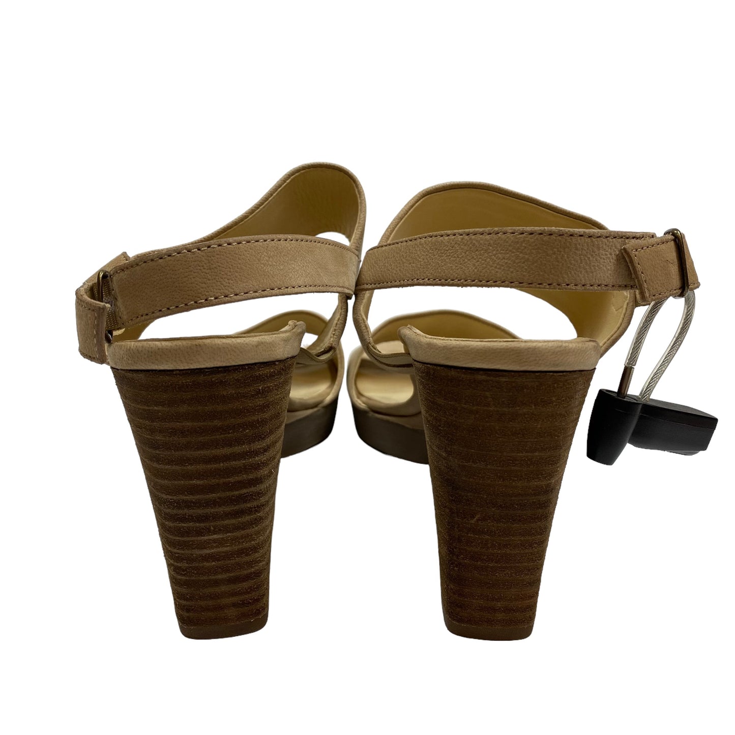 Tan Sandals Heels Block Paul Green, Size 9.5