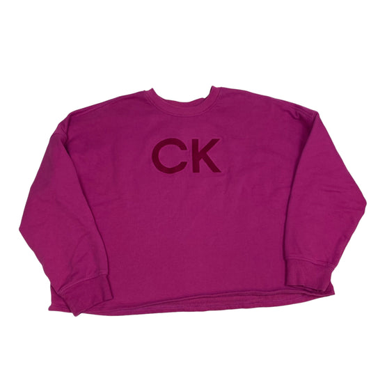 Athletic Sweatshirt Crewneck By Calvin Klein Performance In Pink, Size: L