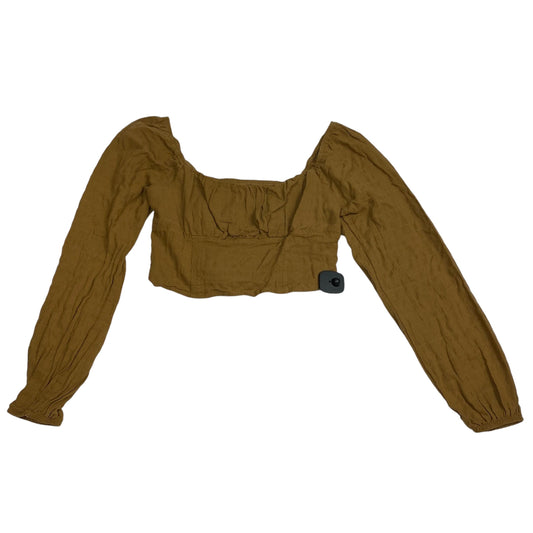 Top Long Sleeve By Wild Fable In Brown, Size: M