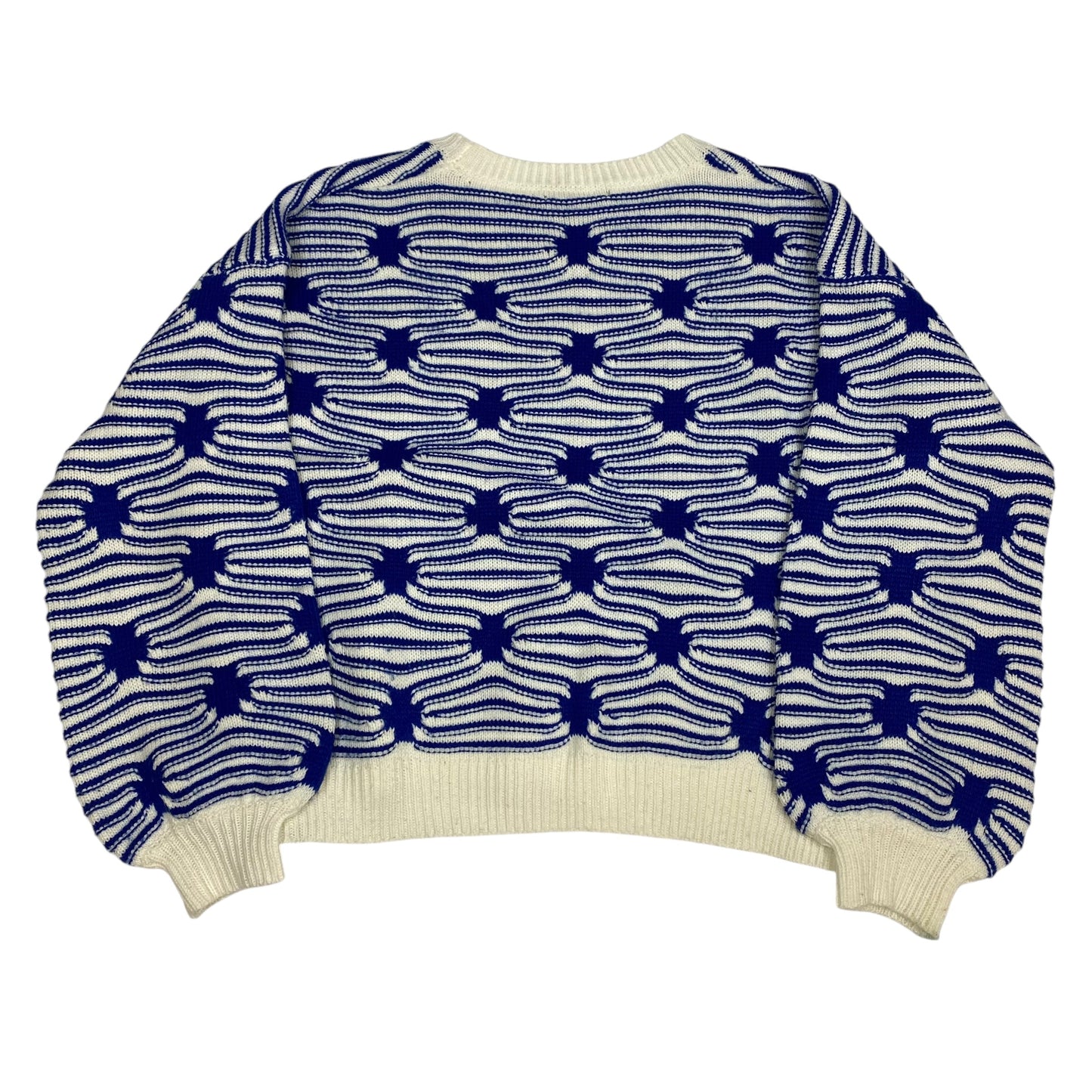 Sweater By Shein In Blue & Cream, Size: L