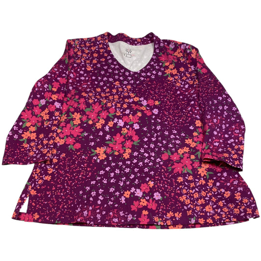 Top 3/4 Sleeve By Isaac Mizrahi Live Qvc In Purple, Size: M