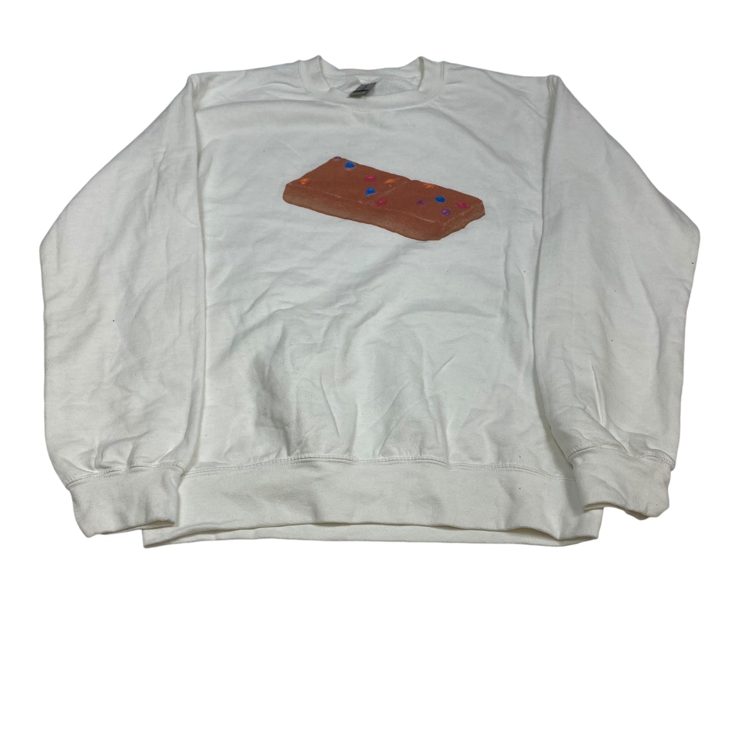 Sweatshirt Crewneck By Gildan In White, Size: S