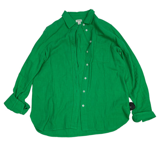 Top Long Sleeve By J. Crew In Green, Size: S