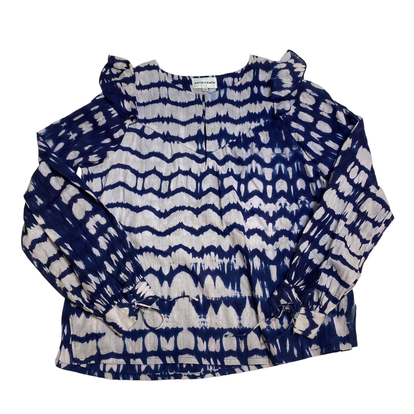 Blouse Long Sleeve By Antik Batik In Blue, Size: L