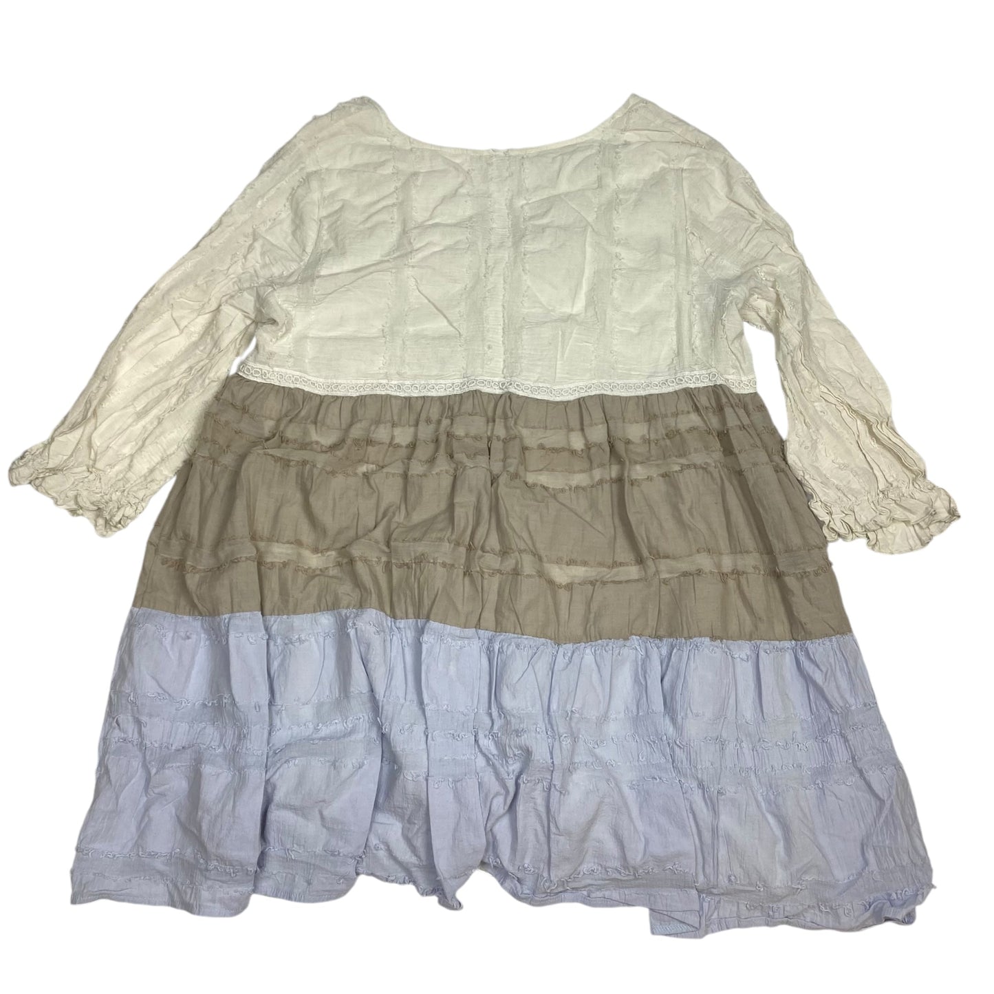 Dress Casual Short By Perfectly Priscilla In Blue & Cream, Size: 2x