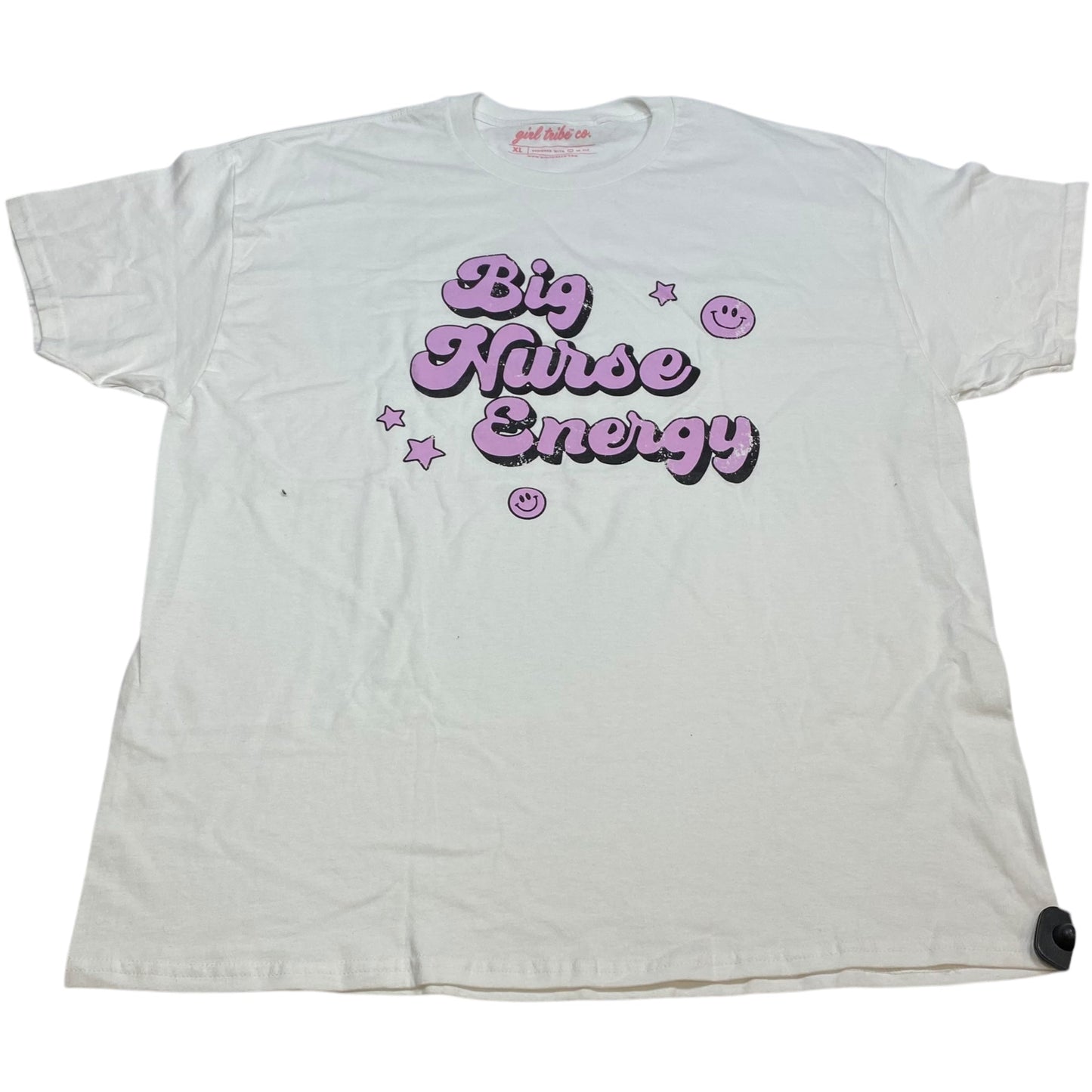 Top Short Sleeve By Girl Tribe Co In White, Size: Xl