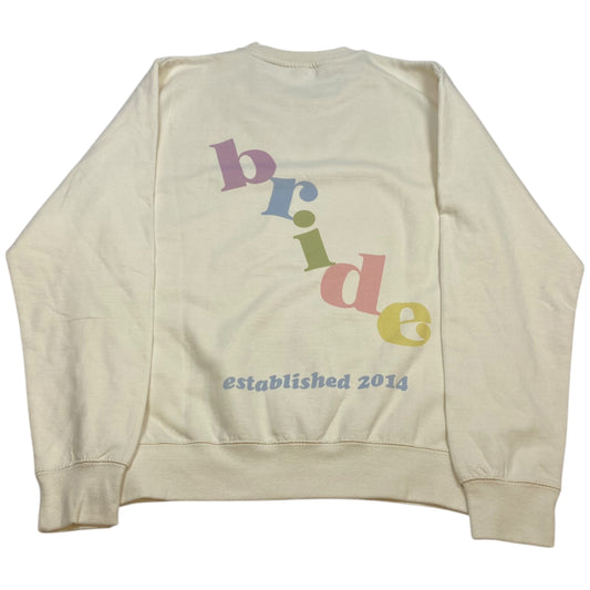 Sweatshirt Crewneck By Just Hoods In Cream, Size: M