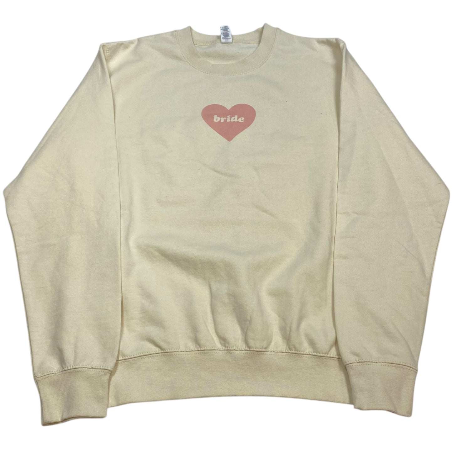 Sweatshirt Crewneck By Just Hoods In Cream, Size: M