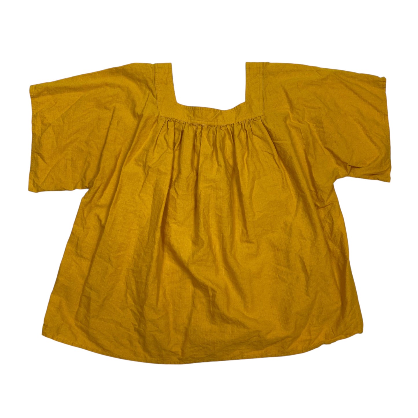 Top Short Sleeve Designer By Frye In Yellow, Size: M