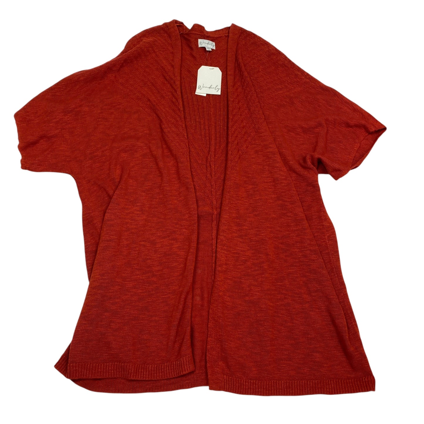 Sweater Short Sleeve By Wonderly In Orange, Size: Xl