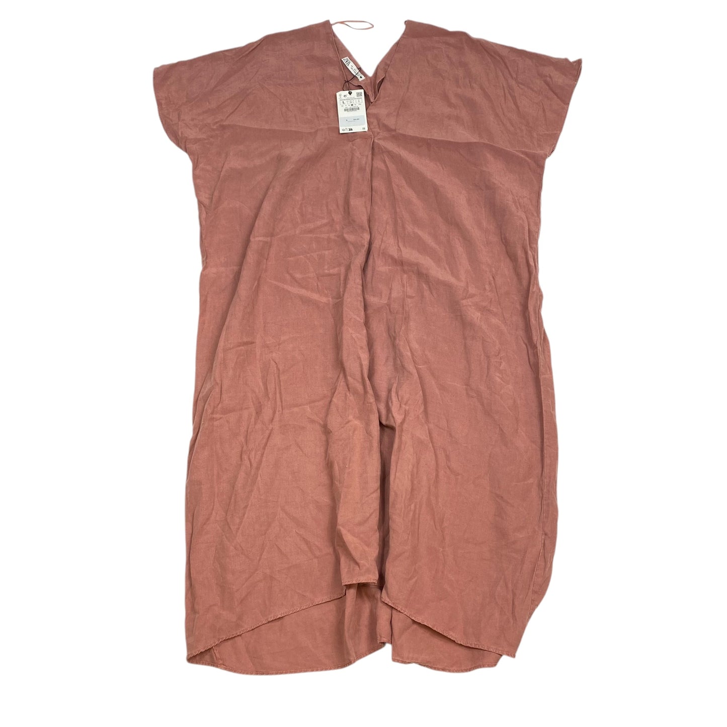 Dress Casual Midi By Zara In Pink, Size: L