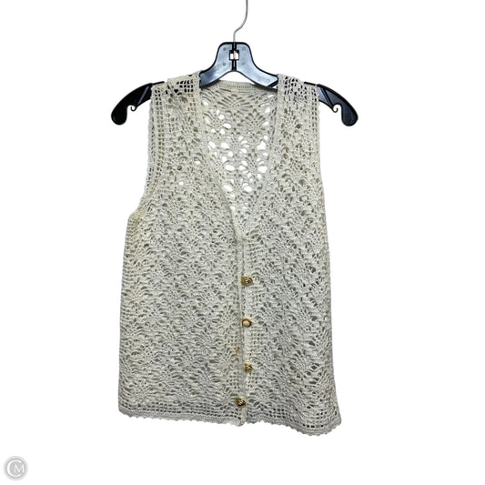 Vest Sweater By Clothes Mentor In Cream, Size: Osfm