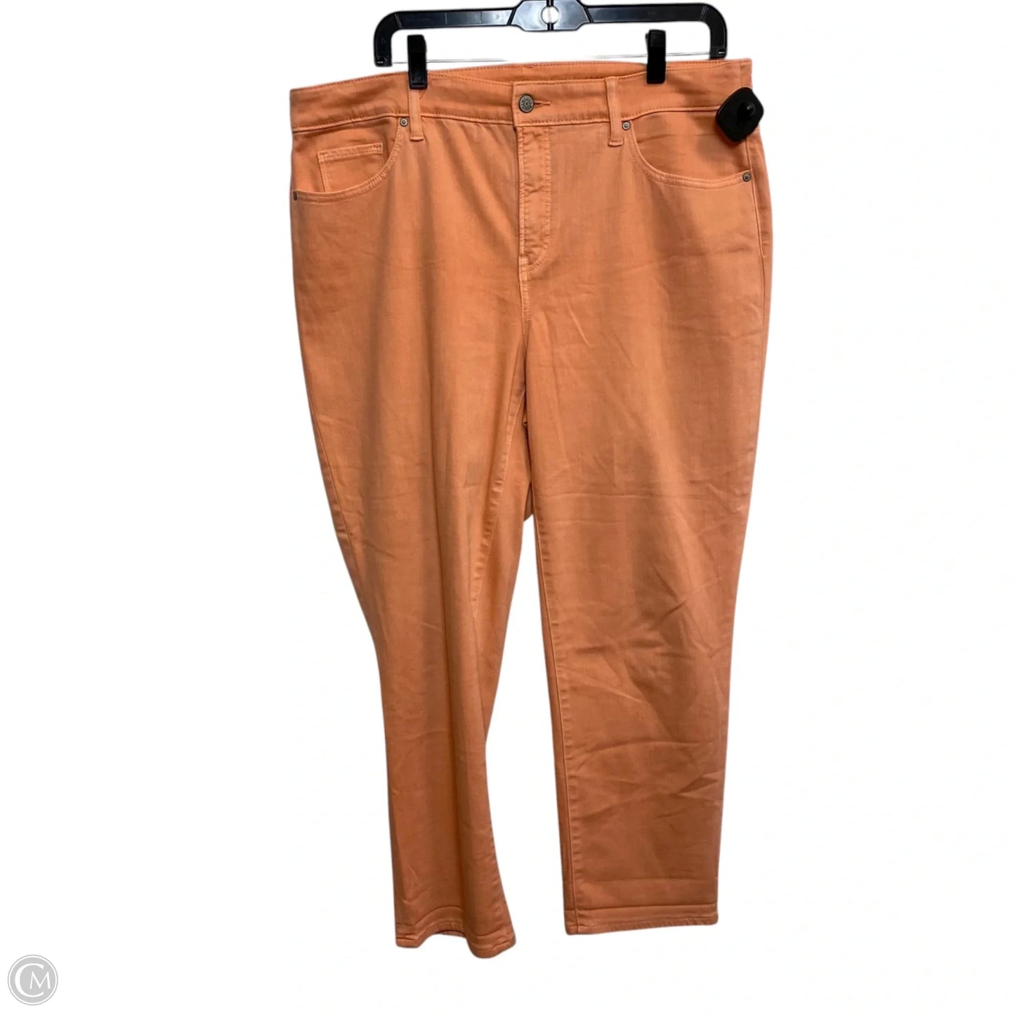 Jeans Straight By Chicos In Orange Denim, Size: 16