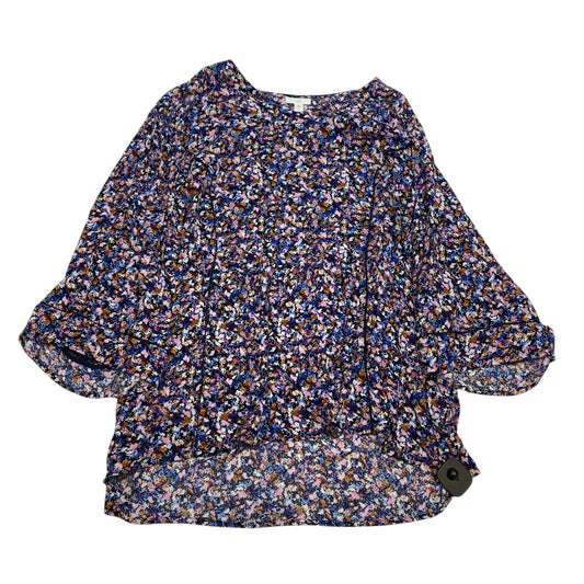 Top 3/4 Sleeve By J. Jill In Floral Print, Size: L