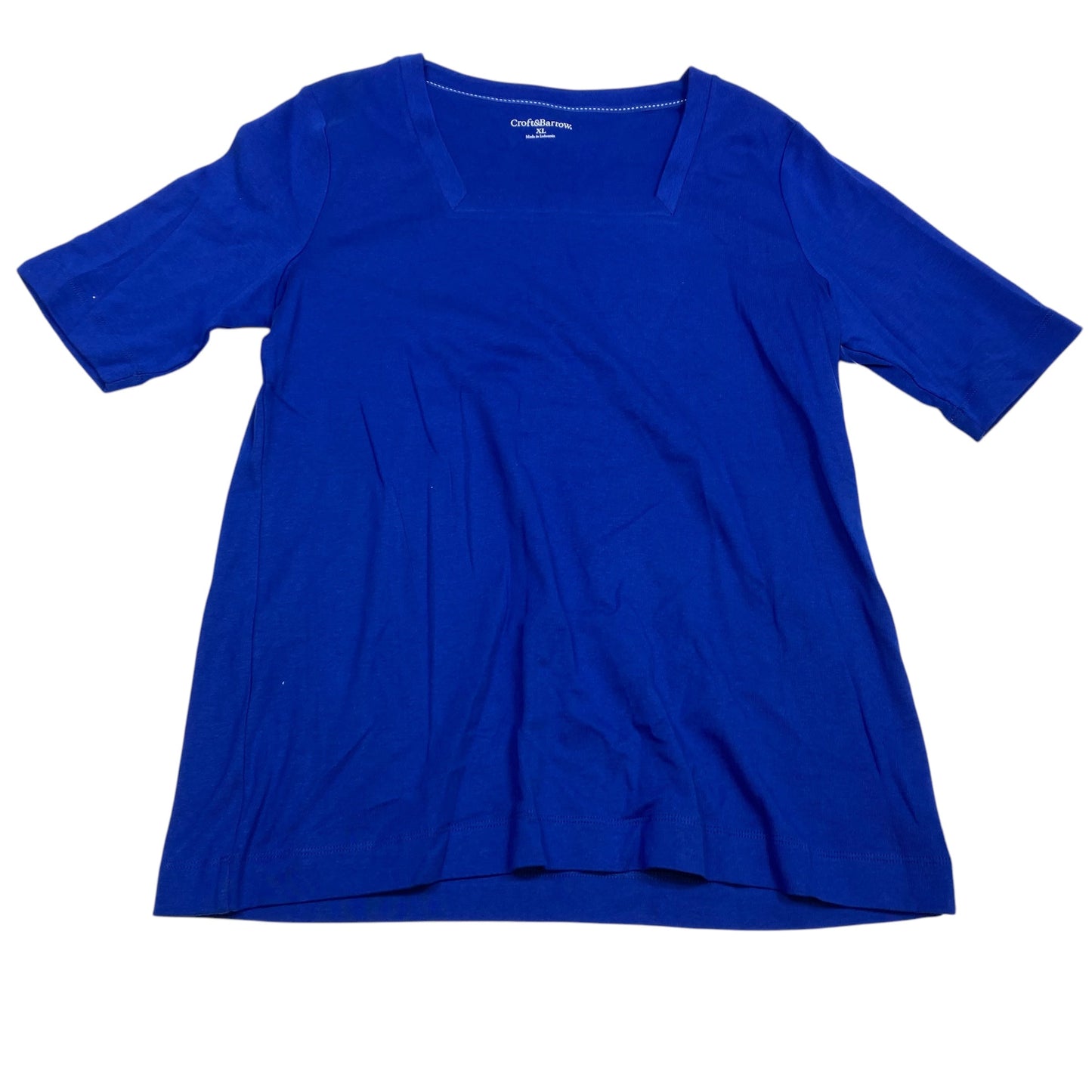 Top Short Sleeve Basic By Croft And Barrow In Blue, Size: Xl