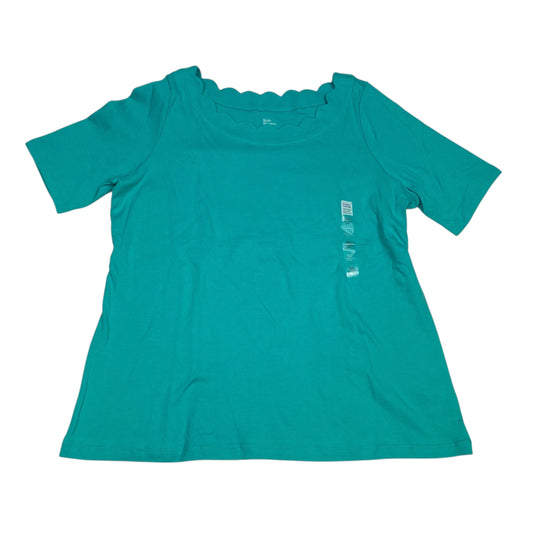 Top Short Sleeve By Kim Rogers In Green, Size: Xl