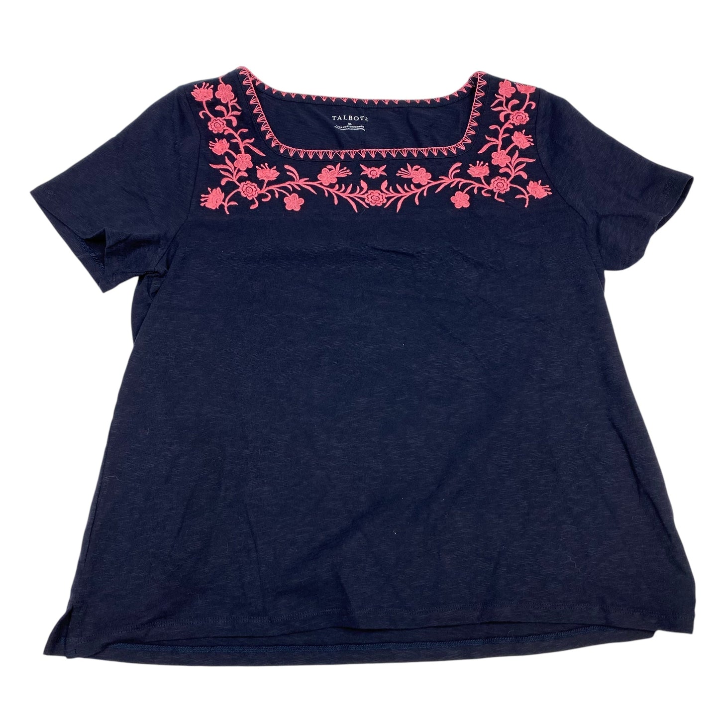 Top Short Sleeve By Talbots In Navy, Size: Xl