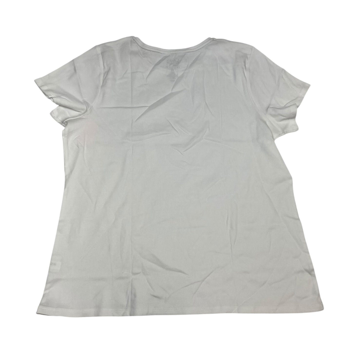 Top Short Sleeve Basic By Croft And Barrow In White, Size: Xxl