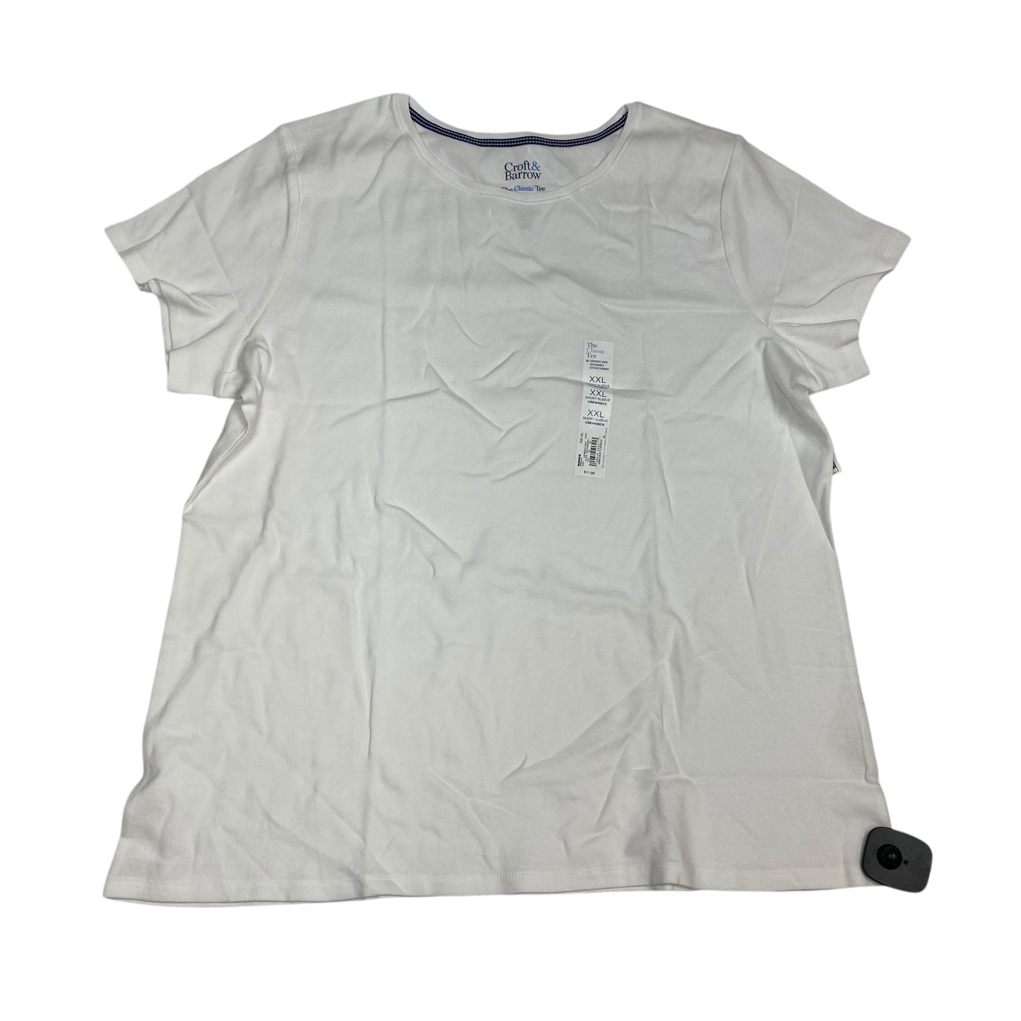 Top Short Sleeve Basic By Croft And Barrow In White, Size: Xxl