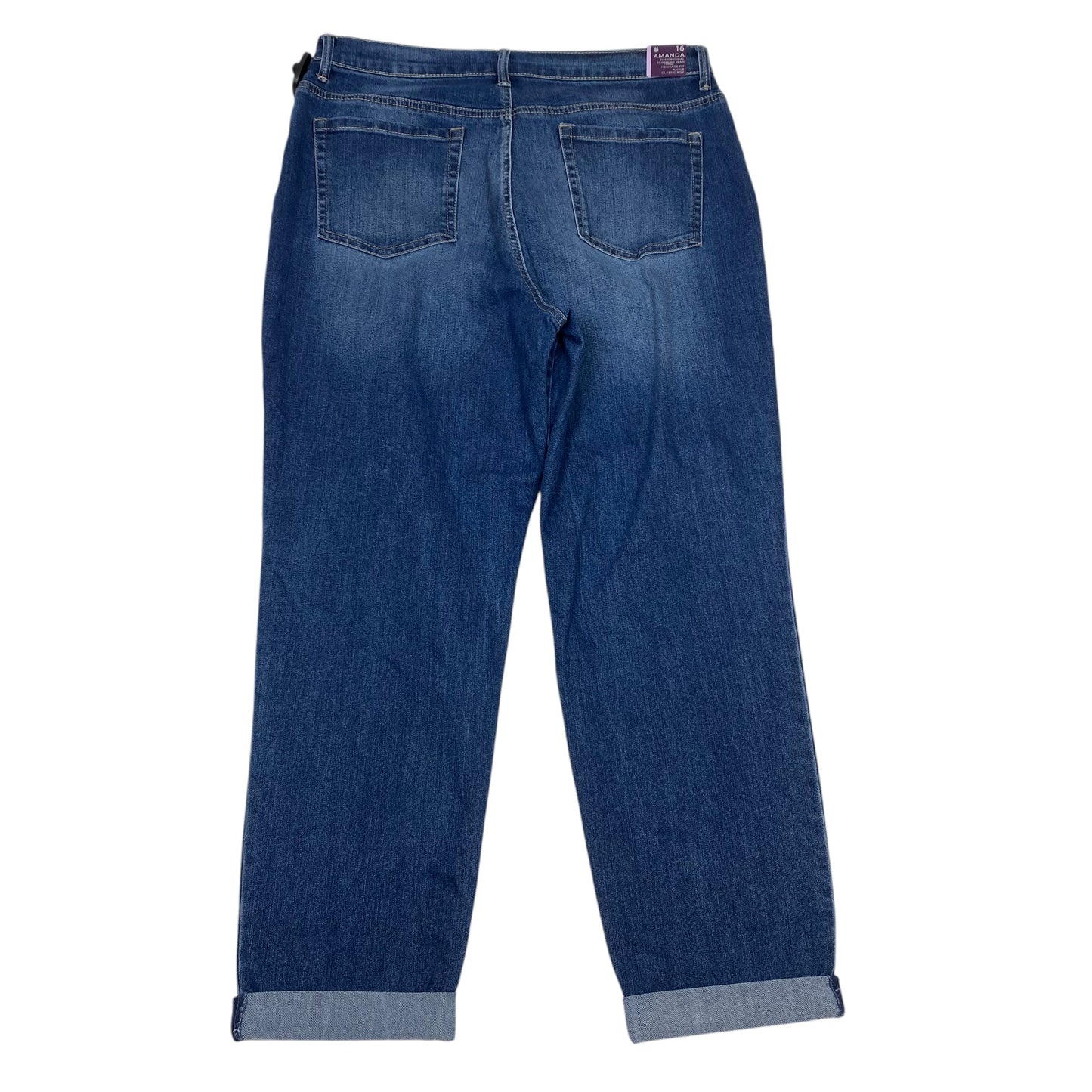 Jeans Straight By Gloria Vanderbilt In Blue Denim, Size: 16