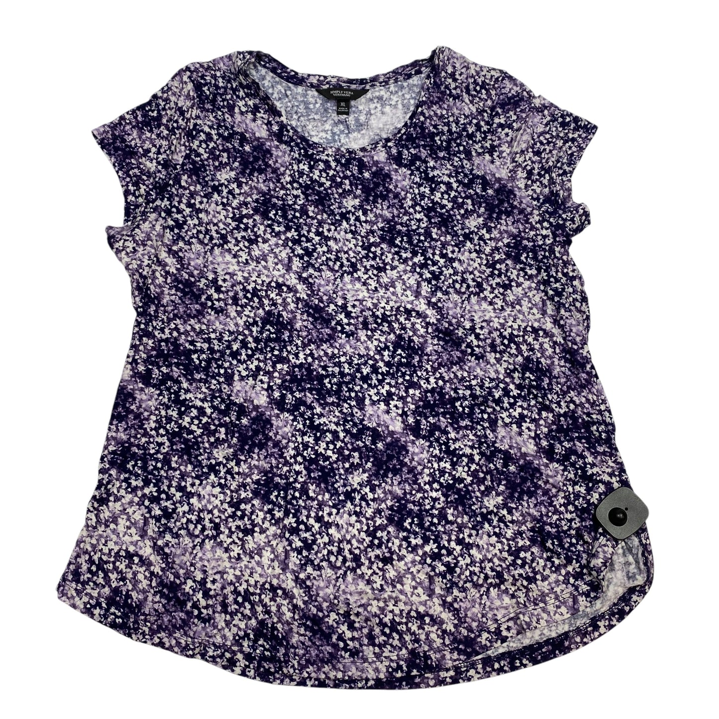 Top Short Sleeve By Simply Vera In Purple, Size: Xl