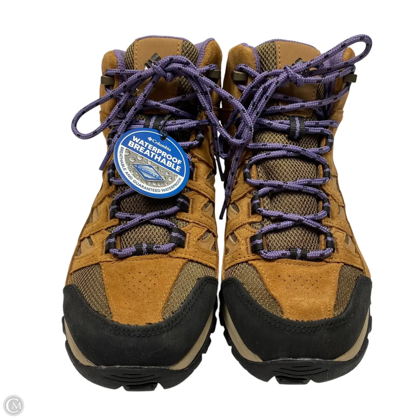 Boots Hiking By Columbia In Brown & Purple, Size: 8.5