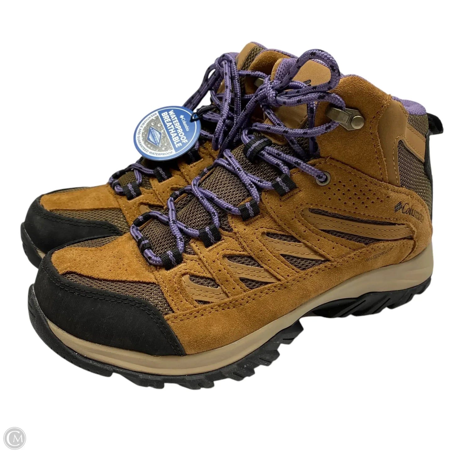 Boots Hiking By Columbia In Brown & Purple, Size: 8.5