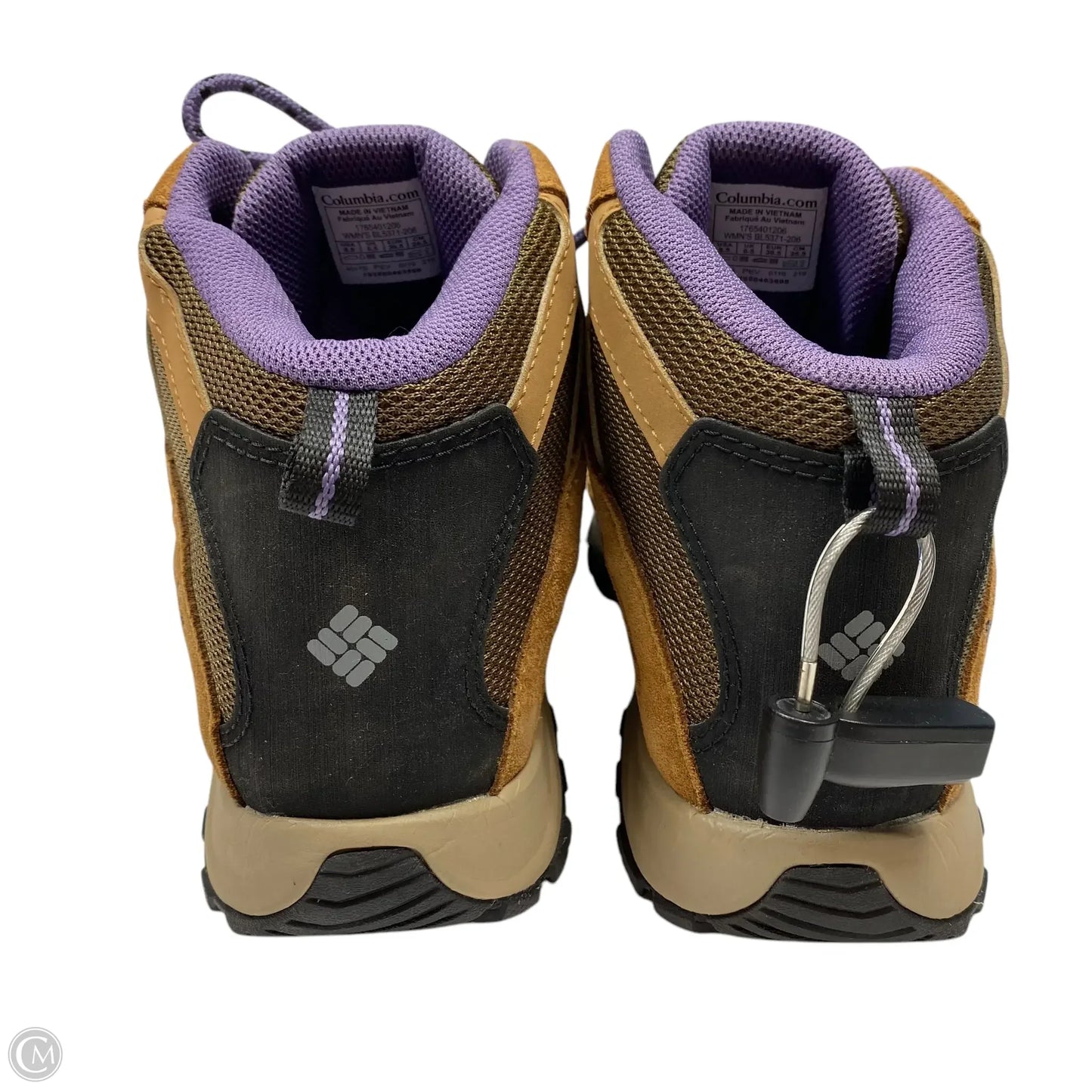 Boots Hiking By Columbia In Brown & Purple, Size: 8.5